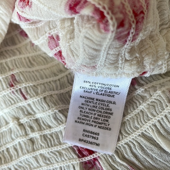 BP Smocked Floral Cottage Cropped Ruffle Top - Picture 9 of 9